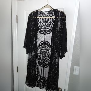 Black lace Kimono
